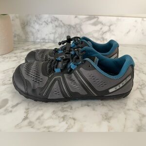 Xero Mesa Trail II Barefoot Running Sneakers Dark Gray Sapphire Blue Sz 7 Womens